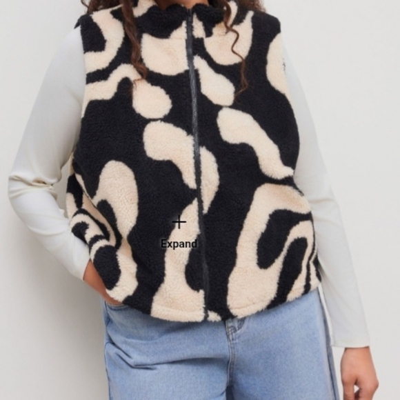 Cider Jackets & Blazers - Black and Cream Swirl Pattern Polyester Vest